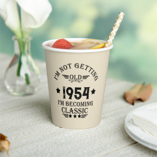 Personalised seventy vintage 70th birthday party paper cups
