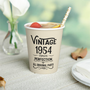 Personalised seventy vintage 70th birthday party paper cups