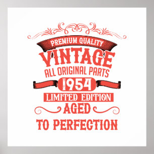 Personalised seventy vintage 70th birthday party poster