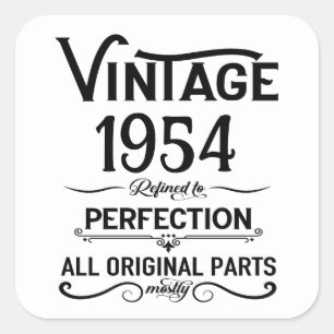 Personalised seventy vintage 70th birthday party square sticker