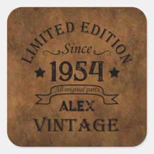 Personalised seventy vintage 70th birthday party square sticker