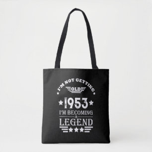 Personalised seventy vintage 70th birthday party tote bag