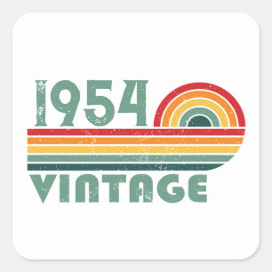 Personalised seventy vintage 70th birthday square sticker