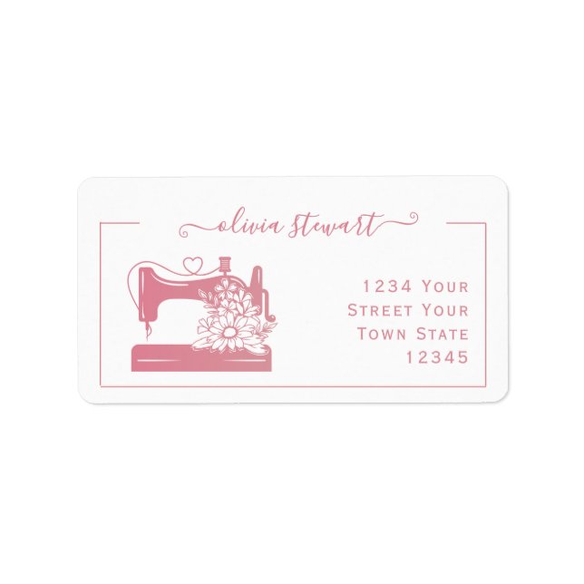Personalised Sewing Machine Address Labels (Front)