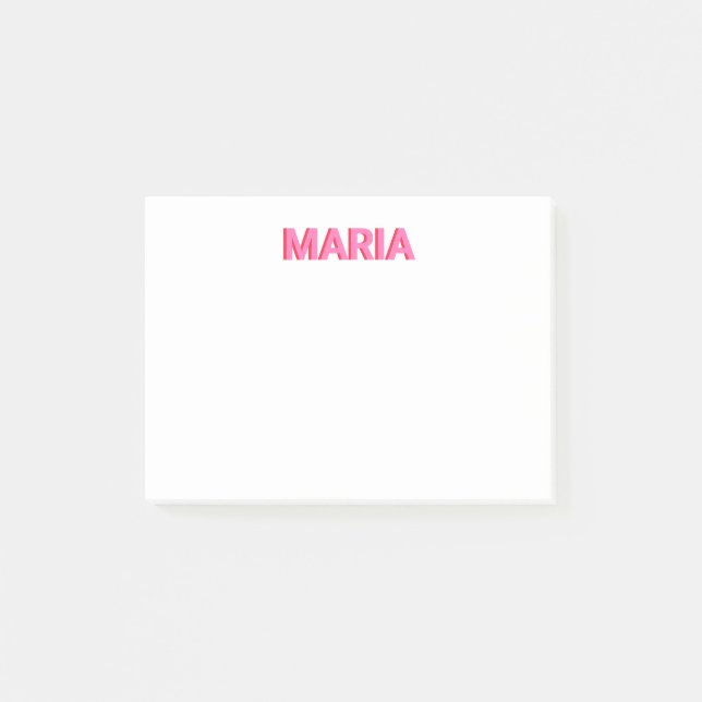 Personalised Shadow Monogram Initial Pink Post-it Notes (Front)