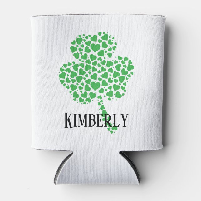 Personalised Shamrock St Patrick's Day Can Cooler (Front)