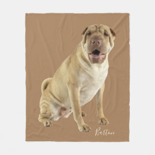 Personalised Shar Pei Dog Photo Fleece Blanket
