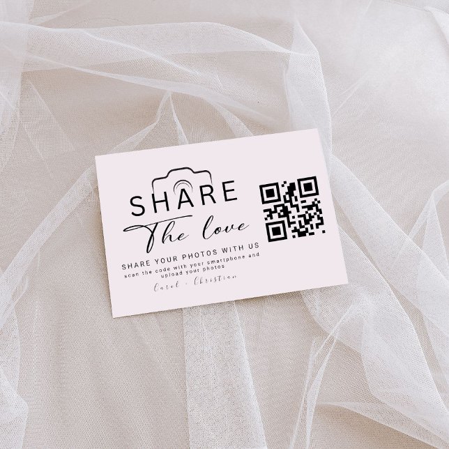Personalised Share The Love Wedding QR Code Enclosure Card (Creator Uploaded)