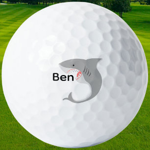 Personalised Shark Eating Name Golf Balls