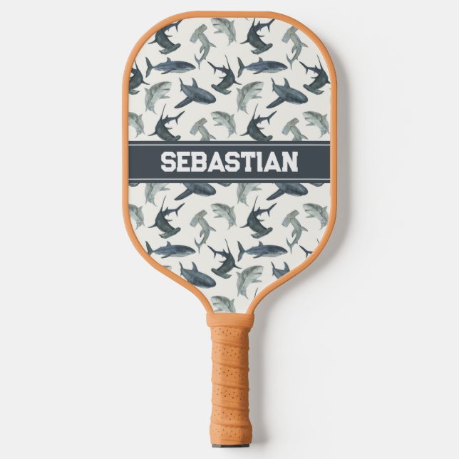 Personalised Sharks Pickleball Paddle - Beach Club (Front)