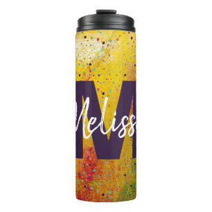 Personalised sheet music weathered paint thermal t tumbler