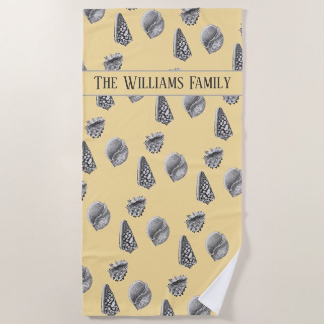 Personalised Shell Design Beach Towel (Front)