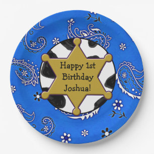Personalised Sheriff Badge Birthday Plates