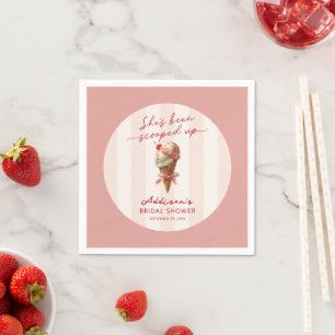 Personalised She's Been Scooped Up Bridal Shower Napkin