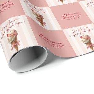Personalised She's Been Scooped Up Bridal Shower Wrapping Paper