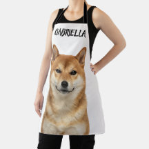Personalised Shiba Inu Fox Apron Dog Photo Apron