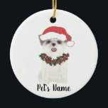 Personalised Shih Tzu (Brown & White) Ceramic Tree Decoration<br><div class="desc">Make the nice list this year with an ornament of your favourite shih tzu elf!</div>