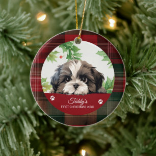 Personalised Shih Tzu Christmas Ceramic Tree Decoration