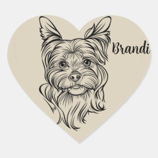 Personalised Shih Tzu Heart Sticker With Pet Name