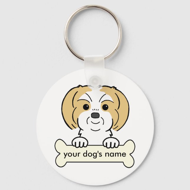 Personalised Shih Tzu Key Ring (Front)