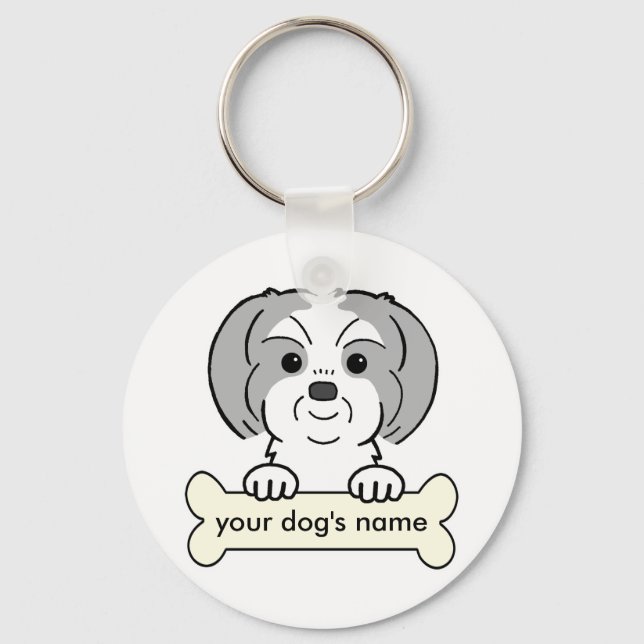 Personalised Shih Tzu Key Ring (Front)
