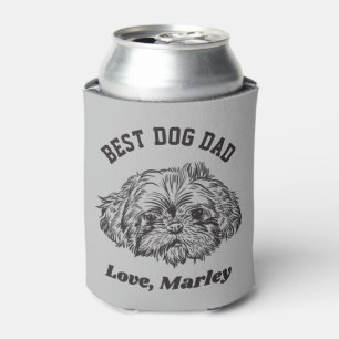 Personalised Shih Tzu Maltese Dog Dad Custom Text Can Cooler