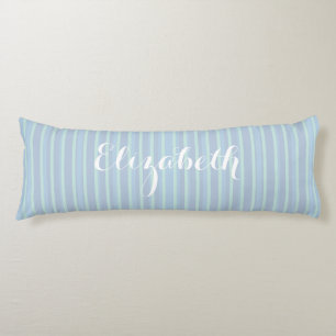 Personalised Shimmering Blue Striped Pattern Body Cushion