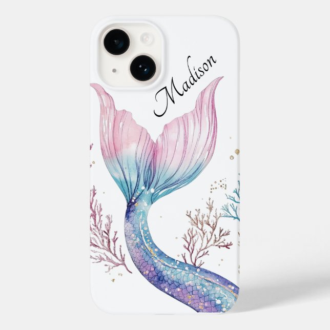 Personalised Shimmering Mermaid Tail Phone Case (Back)