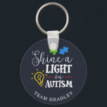 Personalised Shine A Light on Autism Matching Team Key Ring<br><div class="desc">For many people, Autism Awareness comes around in April, for some, the awareness is everyday. This Autism Awareness Support design says Shine a Light on Autism. Wear it with pride and show the world you support and proud to be an advocate. Wear your passion on your sleeve and show the...</div>