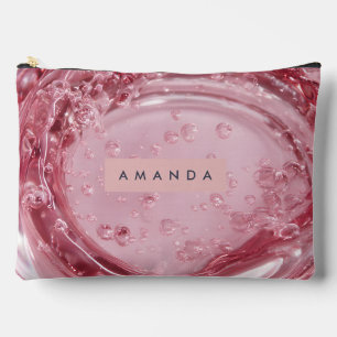 Personalised Shiny Blush Marble Effect Accessory Pouch