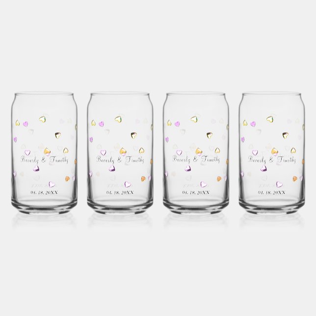 Personalised Shiny Faux Glass Triangle Can Glasses (Front)