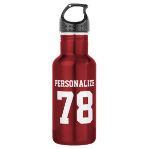 Personalised shiny metallic sports water bottle