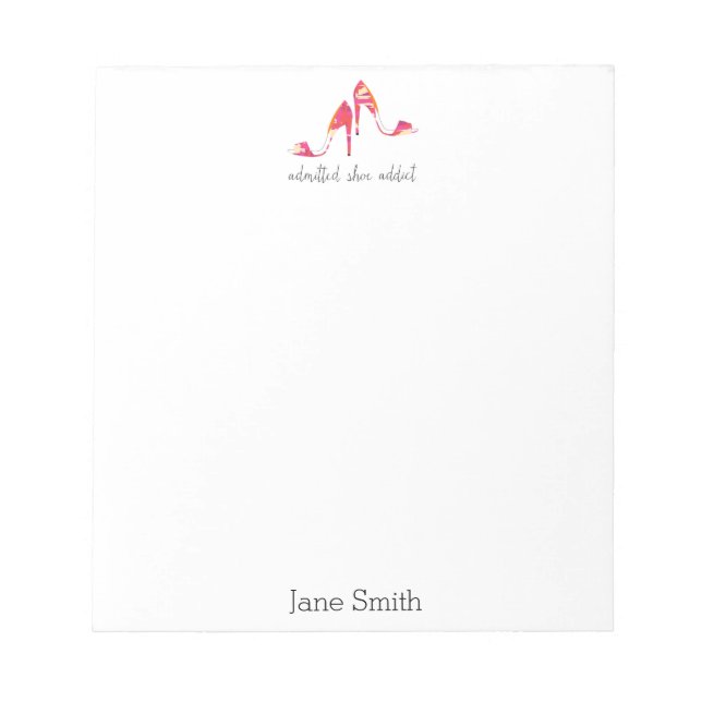 Personalised Shoe Fashion Note Pad (Front)