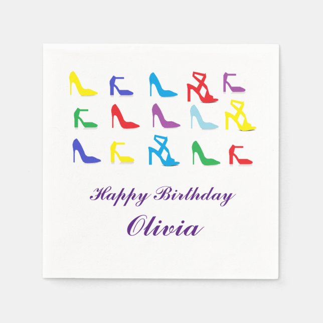 Personalised "Shoes" Paper Napkins (Front)