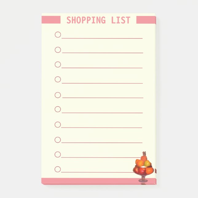 Personalised Shopping List Post-it Notes (Front)