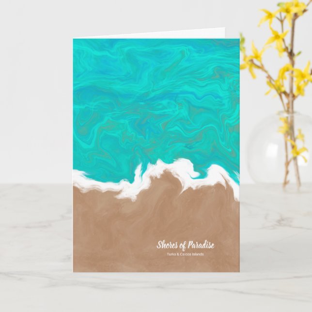 Personalised Shores of Paradise Beach Town Card (Yellow Flower)