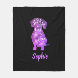 Personalised - Short Stubby Legs and a Long Body Fleece Blanket