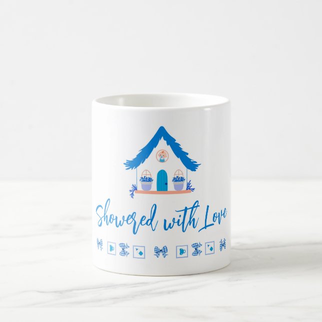 Personalised Showered with Love Baby Shower Coffee Mug (Center)