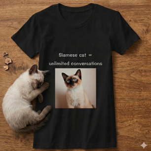 Personalised Siamese Cat Shirt Custom Photo Gift