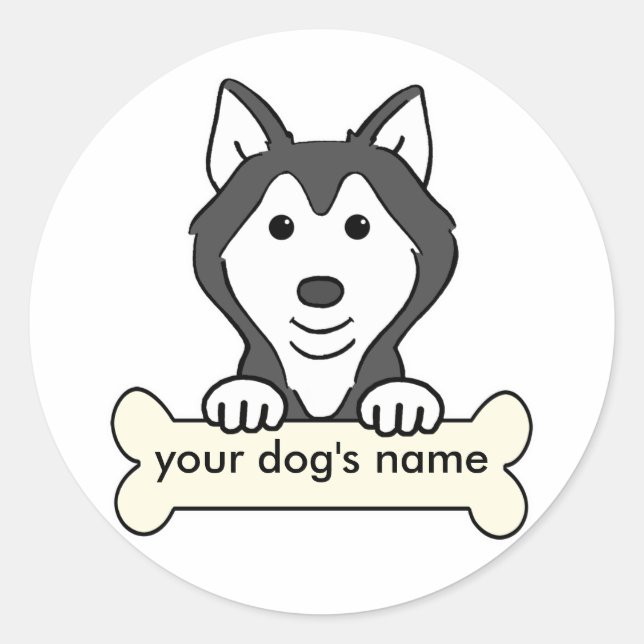 Personalised Siberian Husky Classic Round Sticker (Front)