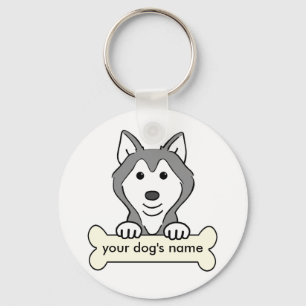 Personalised Siberian Husky Key Ring