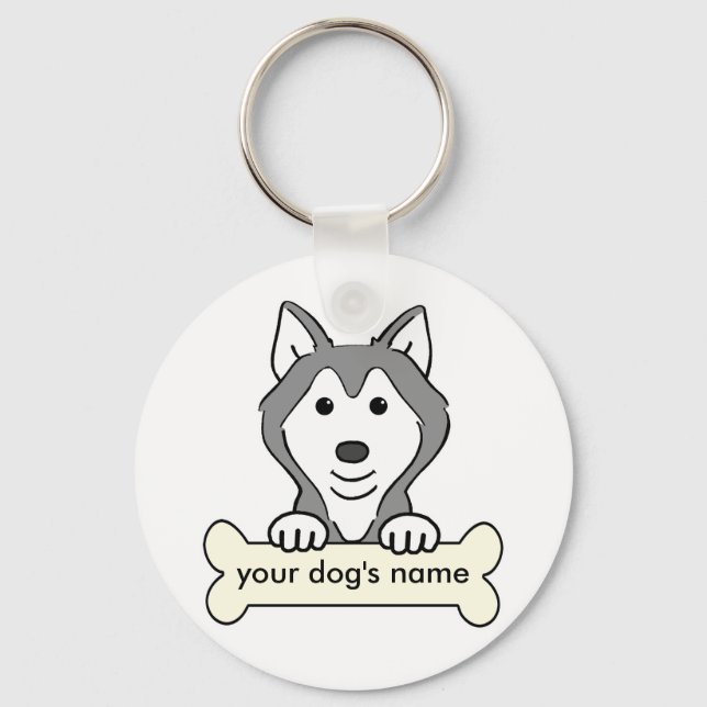 Personalised Siberian Husky Key Ring (Front)