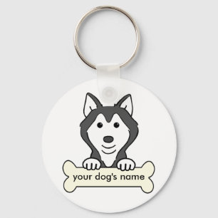 Personalised Siberian Husky Key Ring