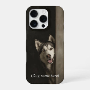 Personalised Siberian Husky Portrait iPhone 16 Pro Case