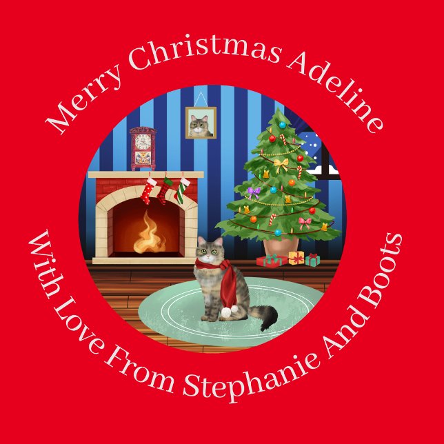 Personalised Siberian Kitty Cat Christmas Wrapping Paper (Creator Uploaded)