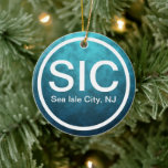 Personalised SIC Sea Isle City NJ Beach Christmas Ceramic Tree Decoration<br><div class="desc">SIC NJ Sea Isle City New Jersey Beach Christmas Tree Ceramic Ornament  ~ It can be personalised with a name,  year or any text that you wish to add.   ^</div>