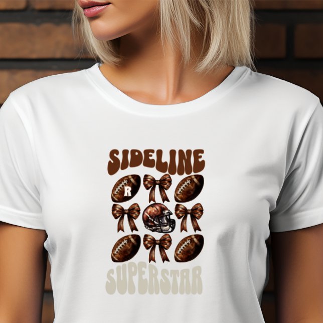 Personalised Sideline Superstar Mum Football Lover T-Shirt (Creator Uploaded)