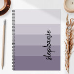 Personalised Signature Colour Block Plum 2024 Planner<br><div class="desc">This trendy modern design features five colour block stripes in gradient tints from light to medium plum. Personalise it with your name in vertical black signature handwriting script.</div>