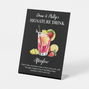 Personalised Signature Drink Rum Tropical Drink Pedestal Sign