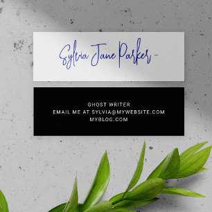 Personalised signature name script simple mini business card